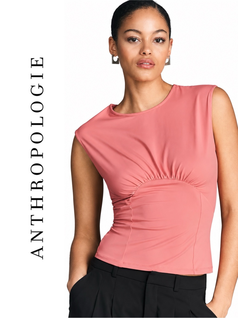 Anthropologie Maeve Shirred Corset Top